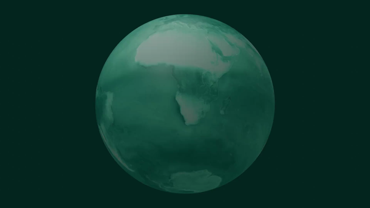 Animated globe with monthly relative humidity exposure overlay
